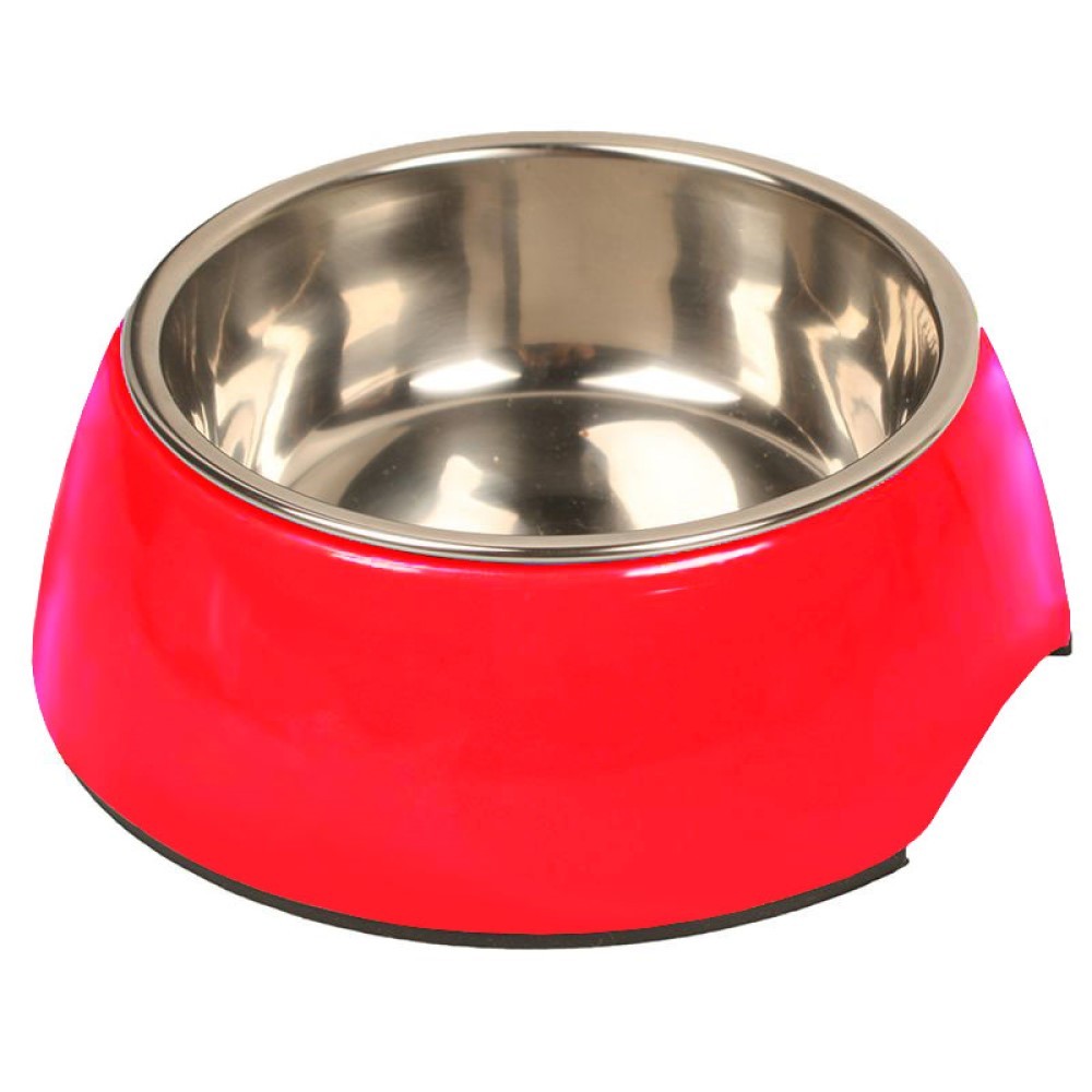 Миска для животных MAJOR металл на меламиновой подставке красная 380мл 660₽