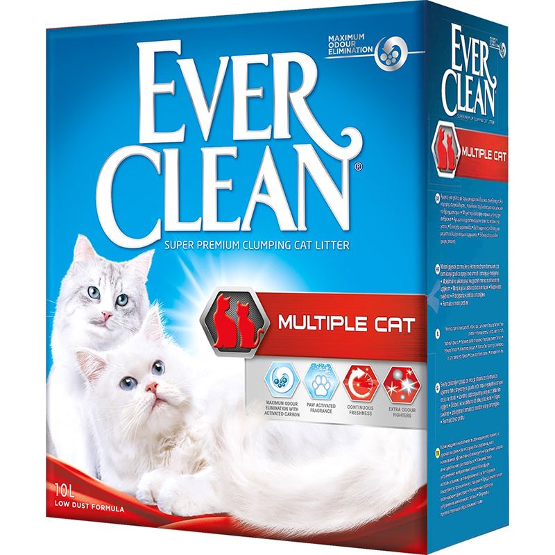 Наполнитель для кошачьего туалета EVER CLEAN Multiple Cat комкующийся для нескольких кошек 10л