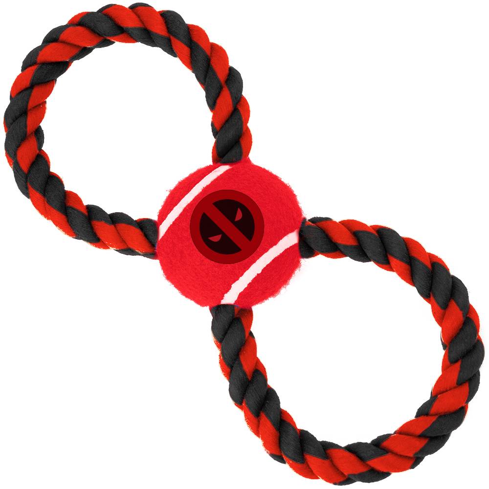 Игрушка для собак Buckle-Down Дэдпул Мячик на верёвке красный