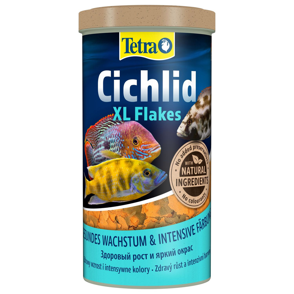 Корм для рыб TETRA Cichlid XL Flakes для для всех видов цихлид, крупные хлопья 1000мл