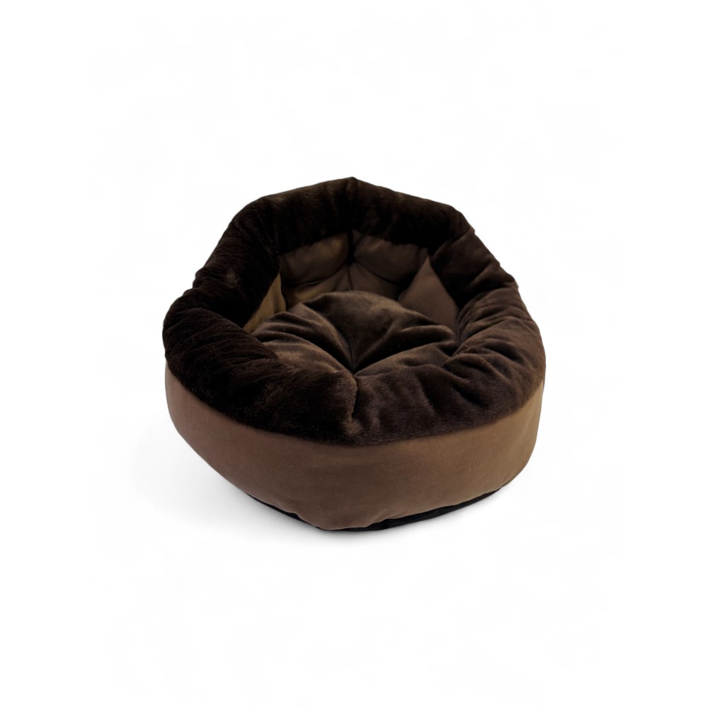 Лежак для животных Foxie Fuzzy comfort 50х50см круглый с мехом коричнево-шоколадный 2163₽