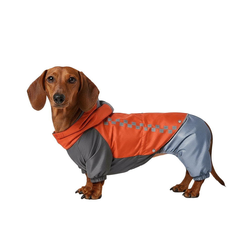 Комбинезон-дождевик для собак Foxie Ray трансформер рыжий р M длина спины 35см обхват груди 34-38см 1412₽