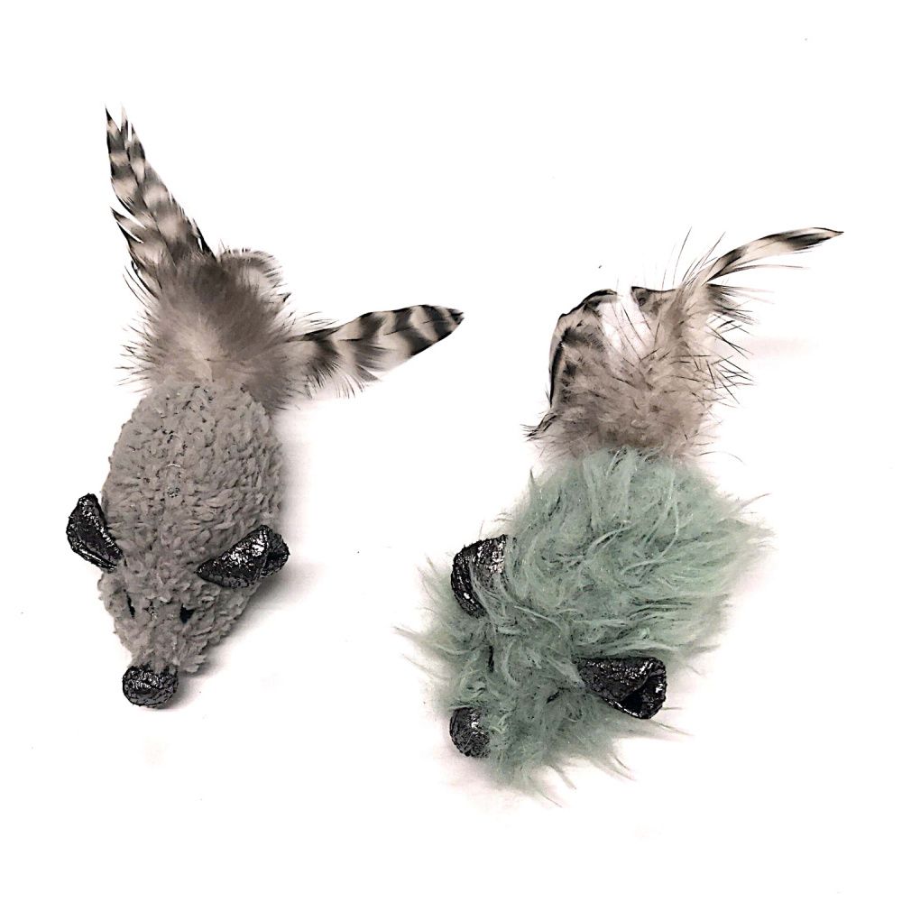 Игрушка для кошек CHOMPER Frozen in Time Набор Мышки с перьями 2 шт