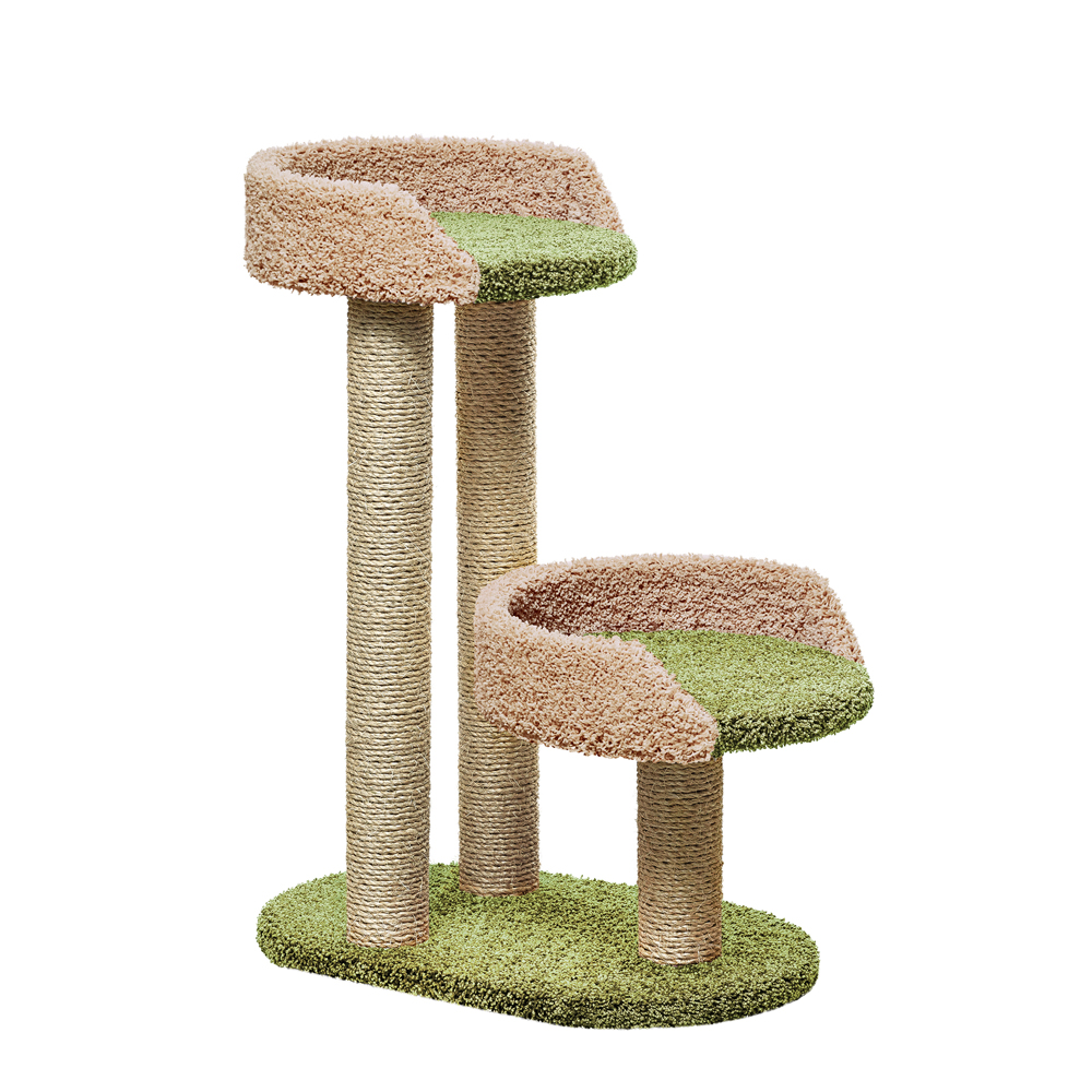 Когтеточка для кошек ПУШОК Дося 60х40х87 смзеленый с бежевым 8700₽