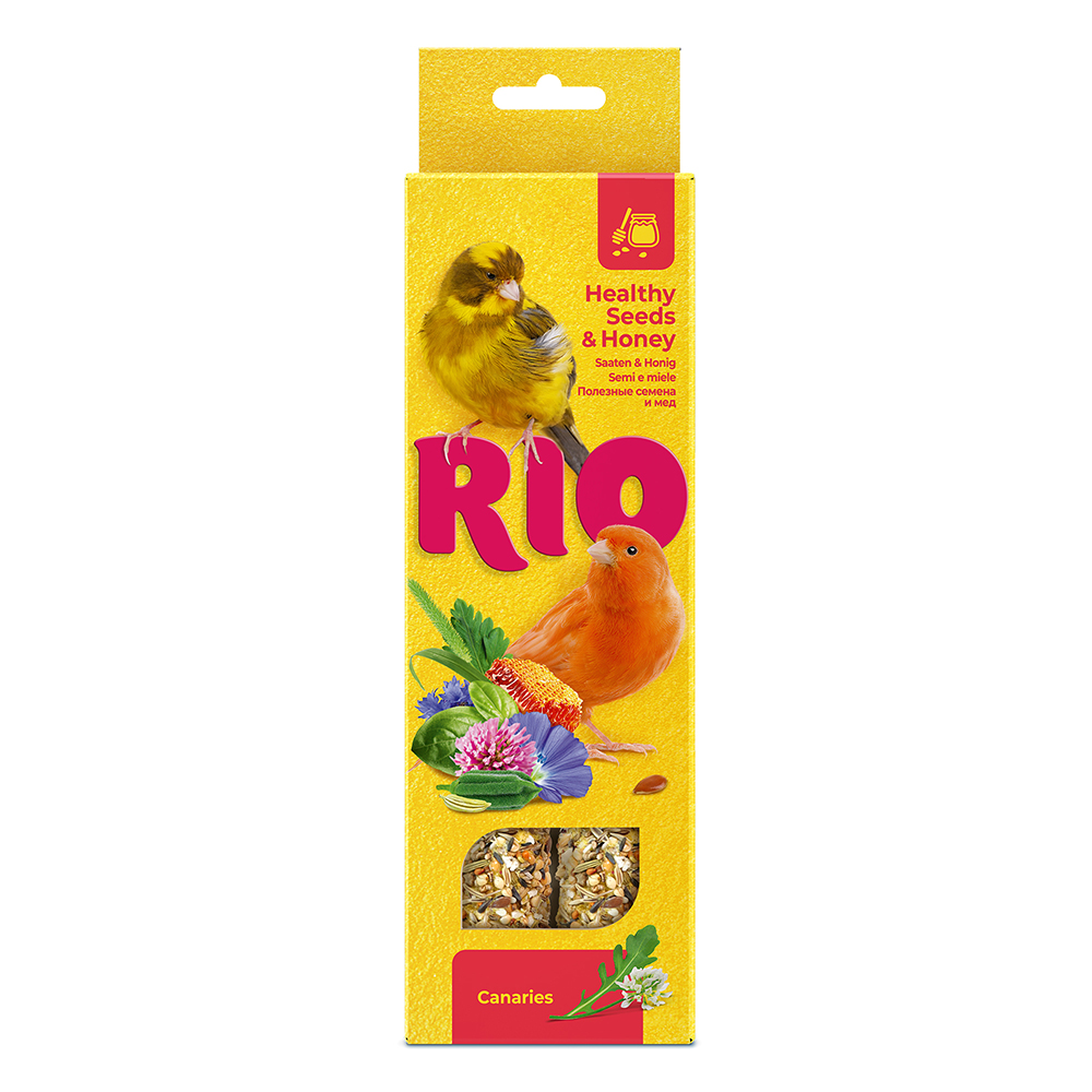 Лакомство для птиц RIO Палочки для канареек с медом и полезными семенами 2х40г Лакомство для птиц RIO Палочки для канареек с медом и полезными семенами 2х40г