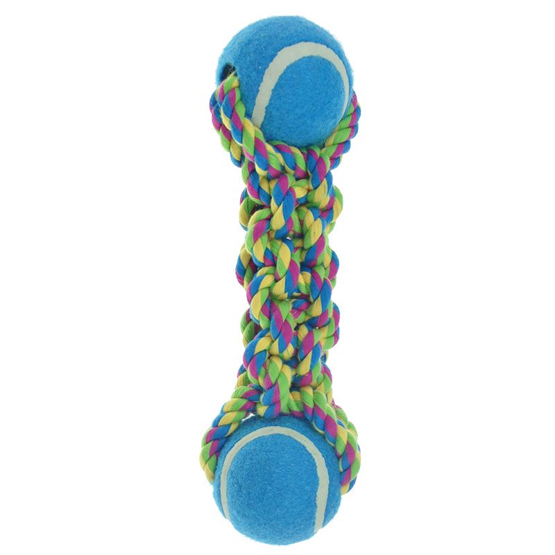 pet park игрушка для собак плетенка с 2 теннисными мячами 6 см Игрушка для собак CHOMPER Pipsqueak Гантель с теннисными мячами