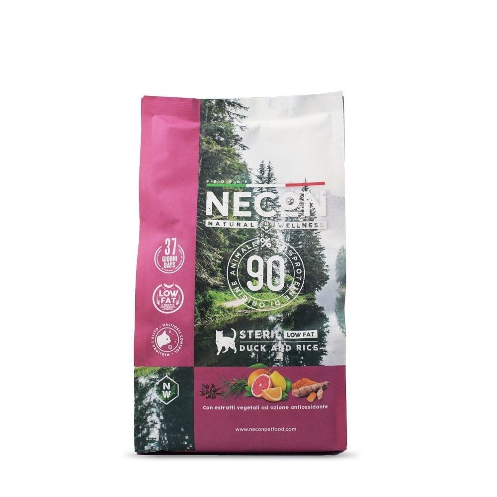Корм для кошек NECON Natural Wellness для стерилиз. для поддерж. оптим. веса, утка с рисом сух. 400г