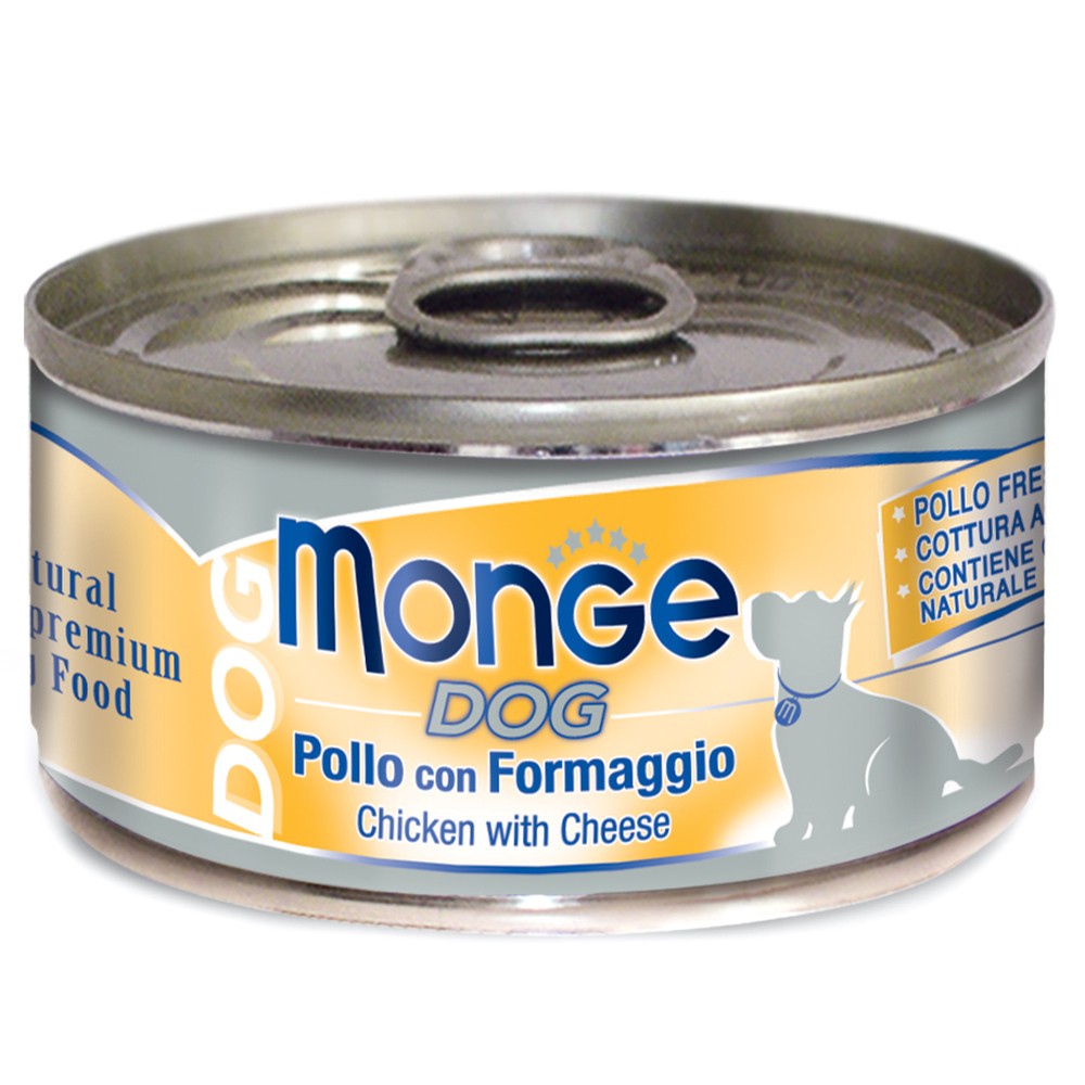 Корм для собак Monge Dog Natural куриные кусочки с сыром банка 95г