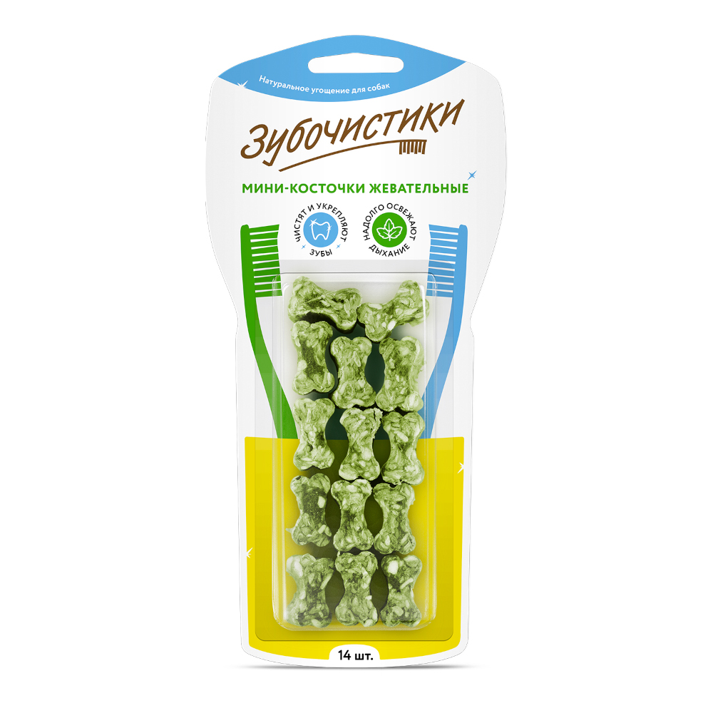 Лакомство для собак ДЕРЕВЕНСКИЕ ЛАКОМСТВА ЗУБОЧИСТИКИ Мини-косточки жевательные 14шт 231₽
