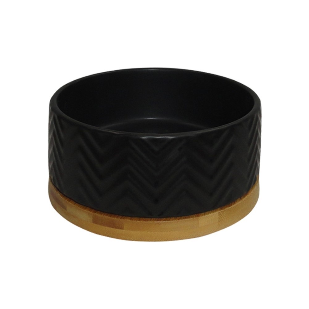 Миска для животных Foxie Waves черная керамическая 16х16х7,5см 850мл миска для собак ferplast jolie m металлическая на пластике черная 850мл