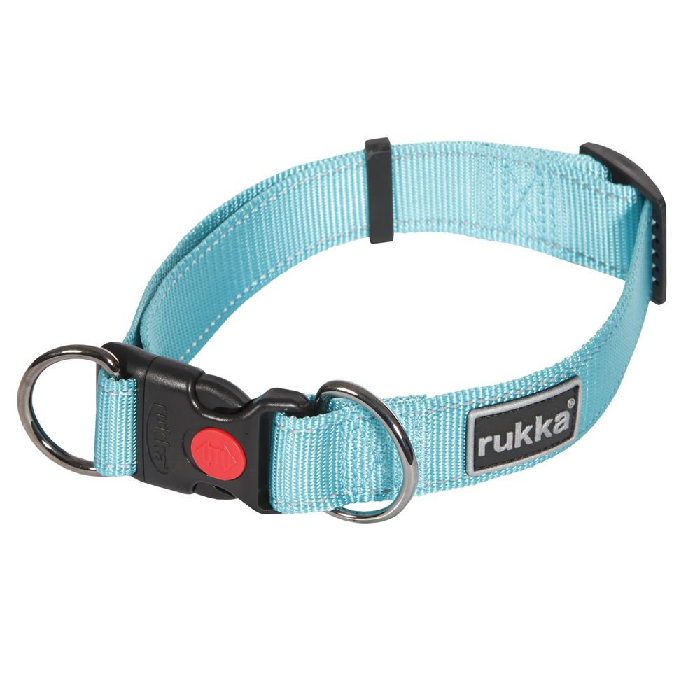 цена Ошейник для собак RUKKA Bliss Collar 20мм (30-40см) голубой
