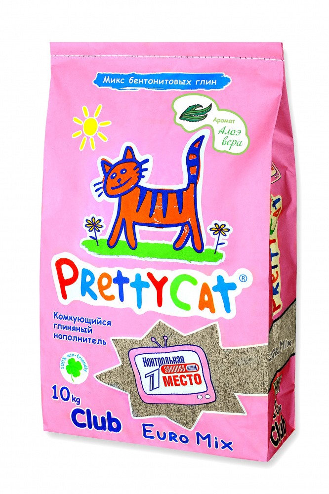 Наполнитель для кошачьего туалета PrettyCat Euro Mix комкующийся с Алоэ 10кг prettycat prettycat комкующийся наполнитель 20 кг
