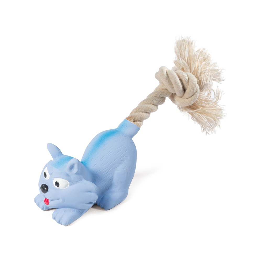 Игрушка для собак TRIOL Mini Dogs для мелких пород, котенок с веревкой, латекс 165мм игрушка для собак triol гусь с веревкой 12151146 темно серый 1шт