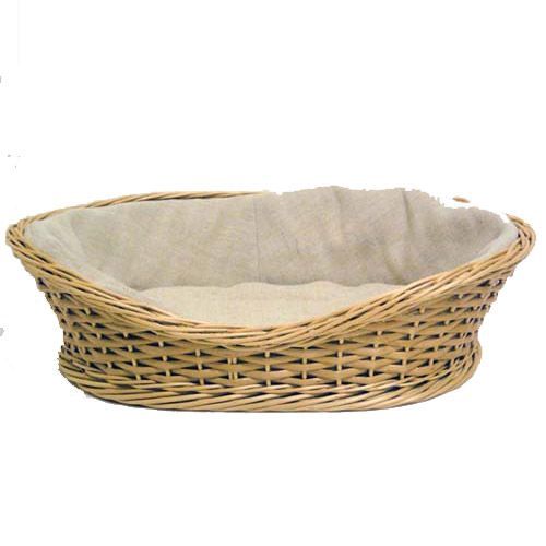 Лежанка для животных ЭРМИТАЖНЫЕ КОТЫ из лозы с тканевым бортом 67х52х17см