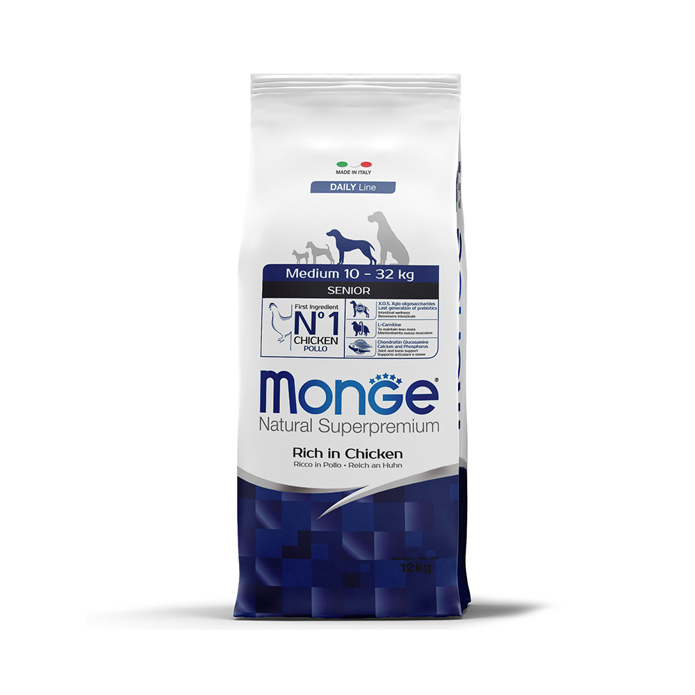 Корм для собак Monge Dog Medium для пожилых собак средних пород сух 12кг 11890₽