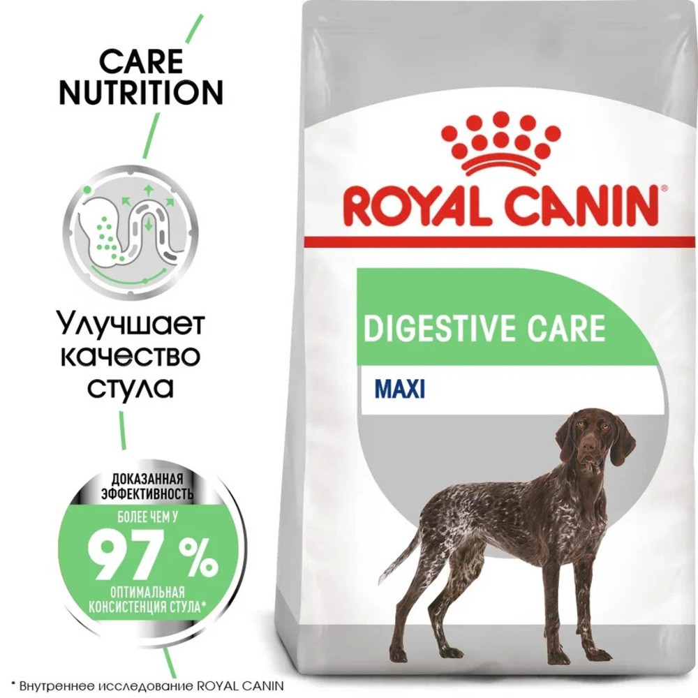 корм для собак royal canin size maxi adult 5 для крупных пород старше 5 лет сух 4кг Корм для собак ROYAL CANIN Maxi Digestive Care для крупных пород с чувств. Пищеварением сух. 12кг