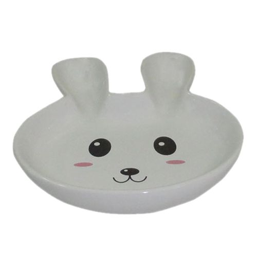 миска для грызунов trixie керамическая для хомяков разноцветная кремовая 8см 80мл Миска для грызунов Foxie Rabbit белая керамическая 14,5х12,5х2,5см 80мл