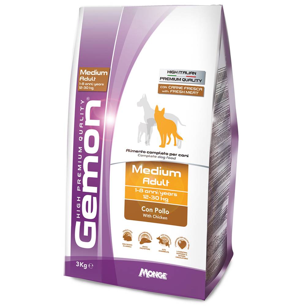 Корм для собак Gemon Medium для средних пород, курица сух. 3кг