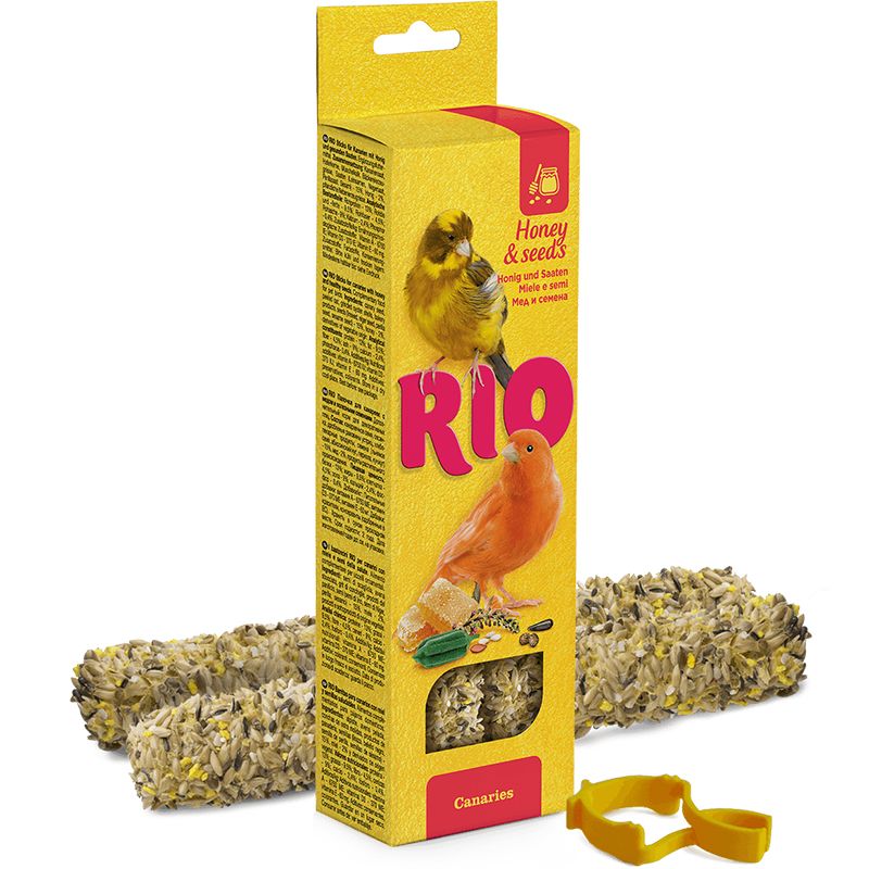 Лакомство для птиц RIO Палочки для канареек с медом и полезными семенами 2х40г лакомство палочки padovan berries для канареек ягодные 80 г