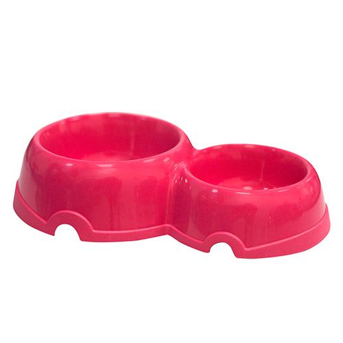 миска для животных хорошка двойная пластиковая красная 200 350мл Миска для животных ХОРОШКА двойная пластиковая розовая 100\200мл