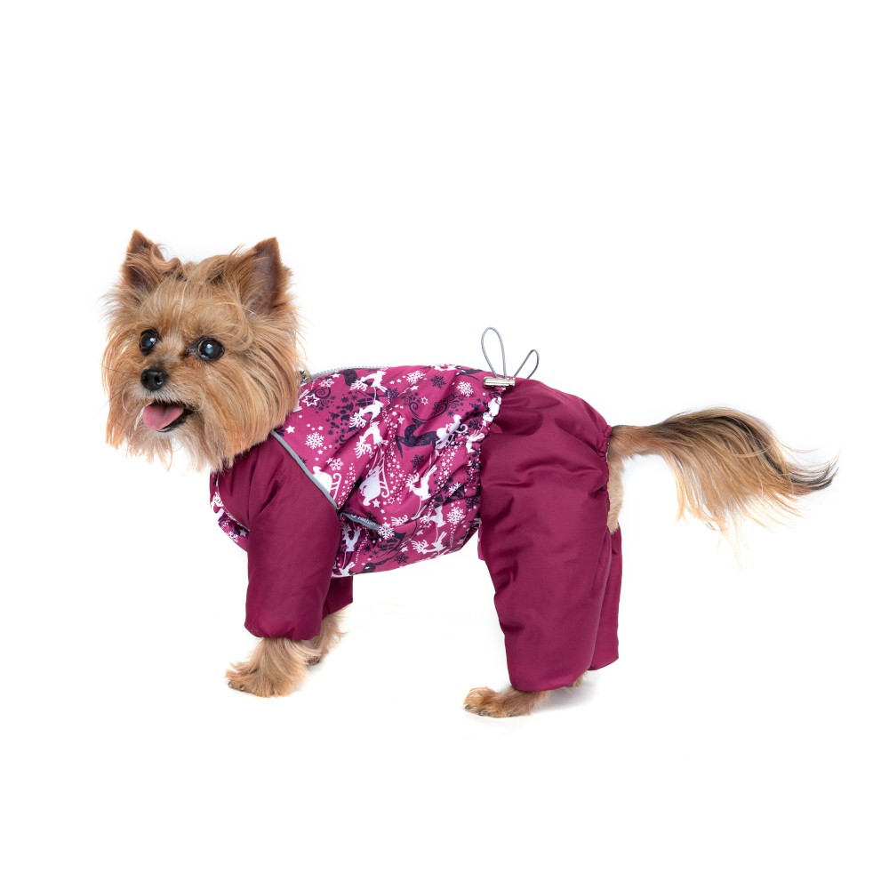 Комбинезон для собак OSSO-Fashion Снежинка р.25 (девочка) олени/принт бордо футболка для собак osso fashion новогодняя с капюшоном р 25