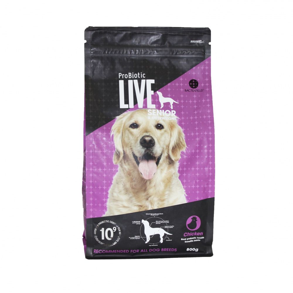 Корм для собак Probiotic LIVE для пожилых и тучных собак, курица сух. 800г
