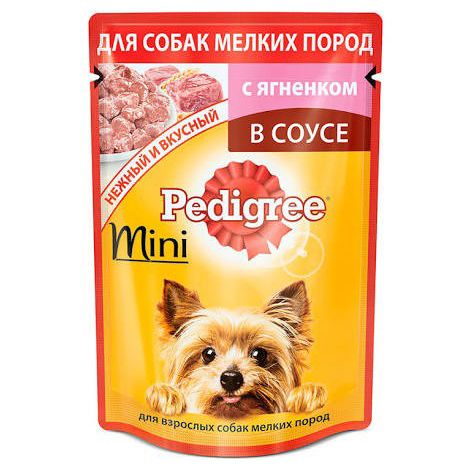 Корм для собак Pedigree мини с ягненком конс. пауч. 85г