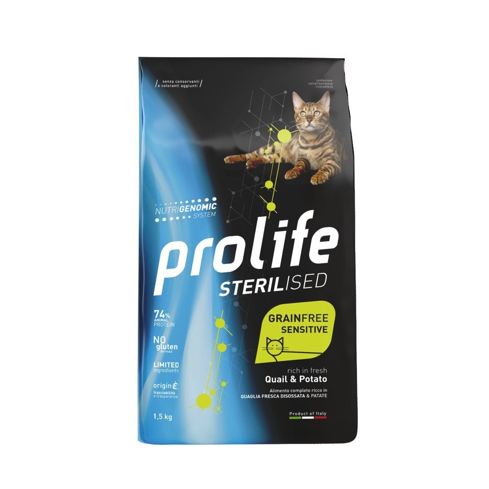 Корм для кошек PROLIFE для стерилизованных, перепел с картофелем сух. 1,5кг