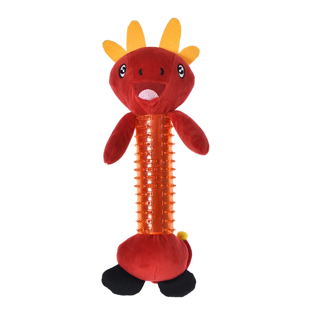 Игрушка для собак Foxie Дракон с пищалкой 12,5х37см игрушка для собак foxie гантель с пищалкой 14х5см красная винил