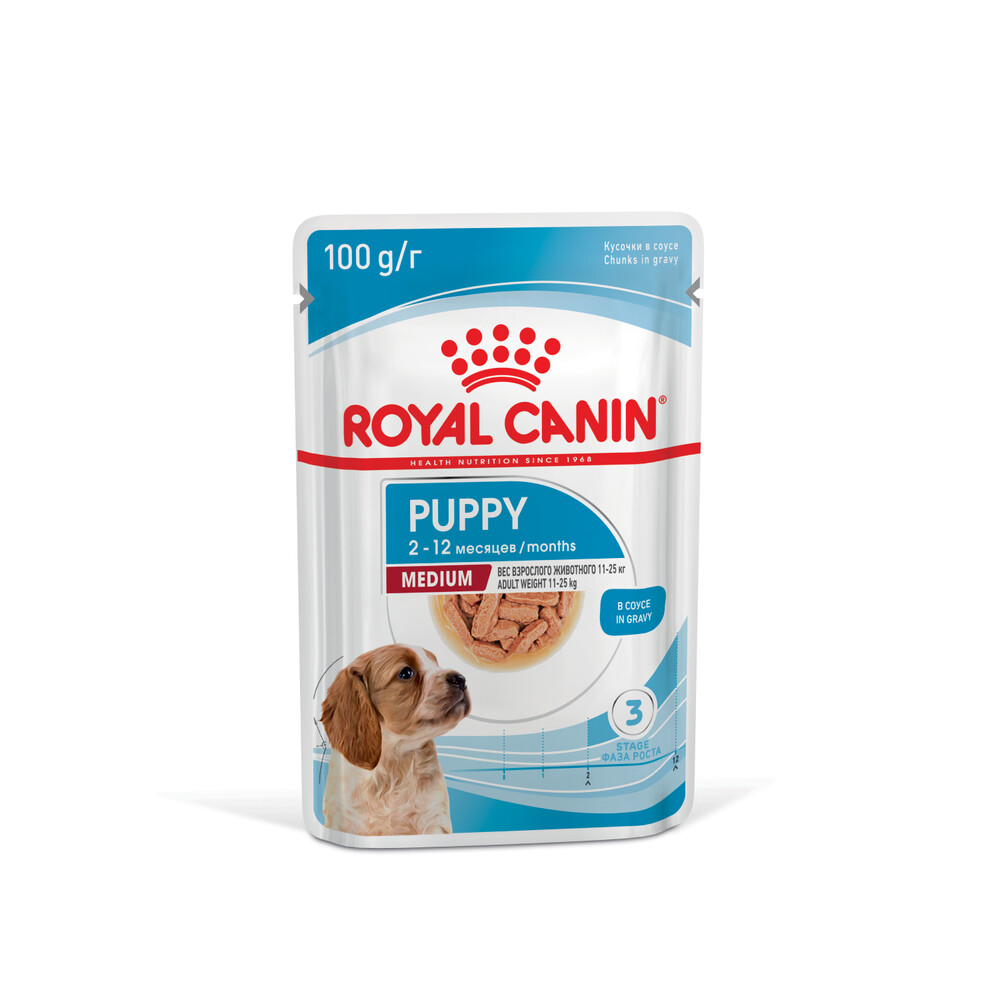Корм для щенков ROYAL CANIN для средних пород до 12 месяцев пауч 100г