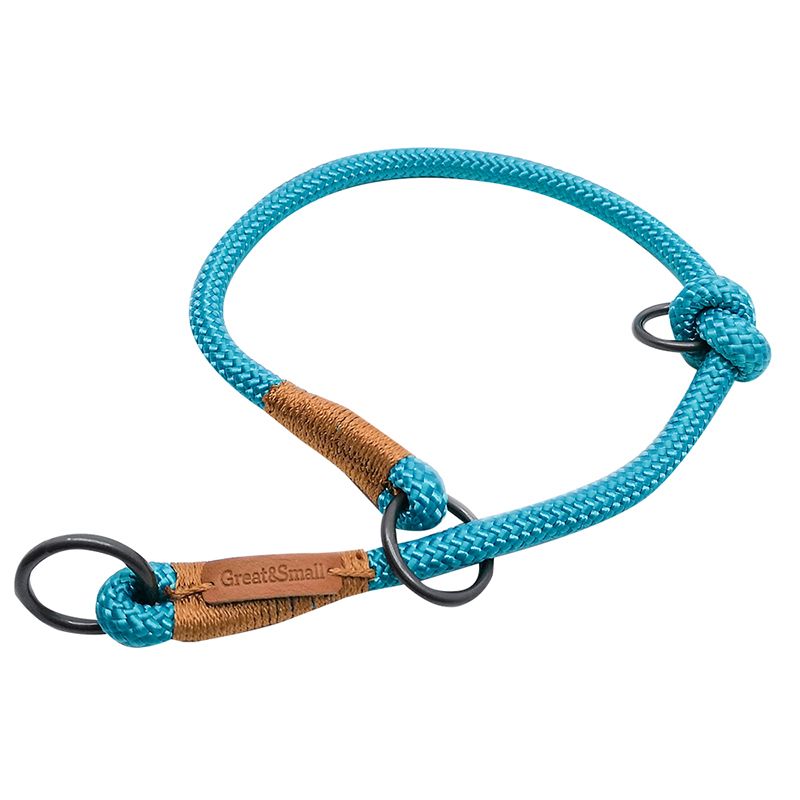 цена Ошейник для собак Great&Small Rope 9х450мм голубой