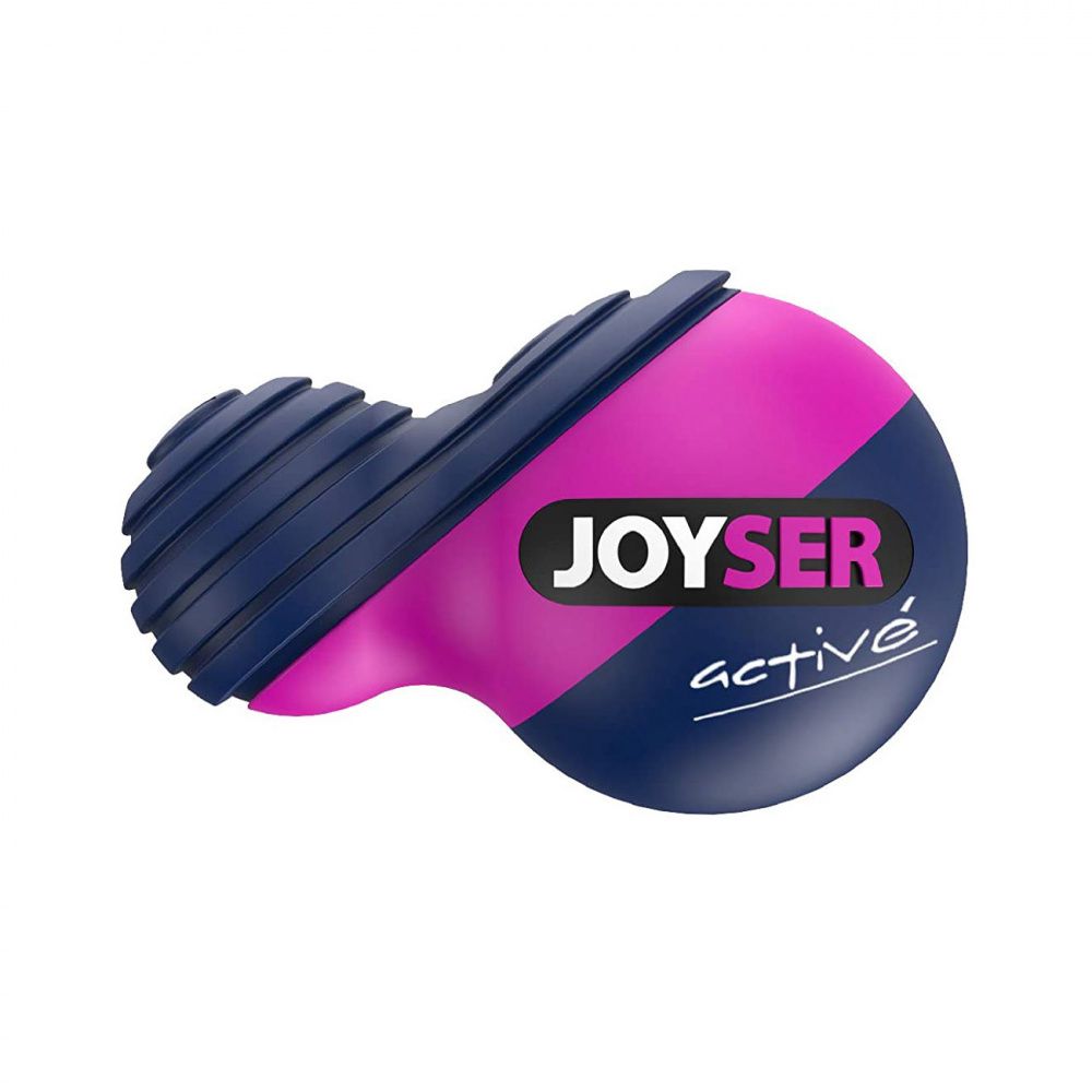 Игрушка для собак JOYSER Active Резиновый мяч Duoball с пищалкой M синий, розовый, 12см
