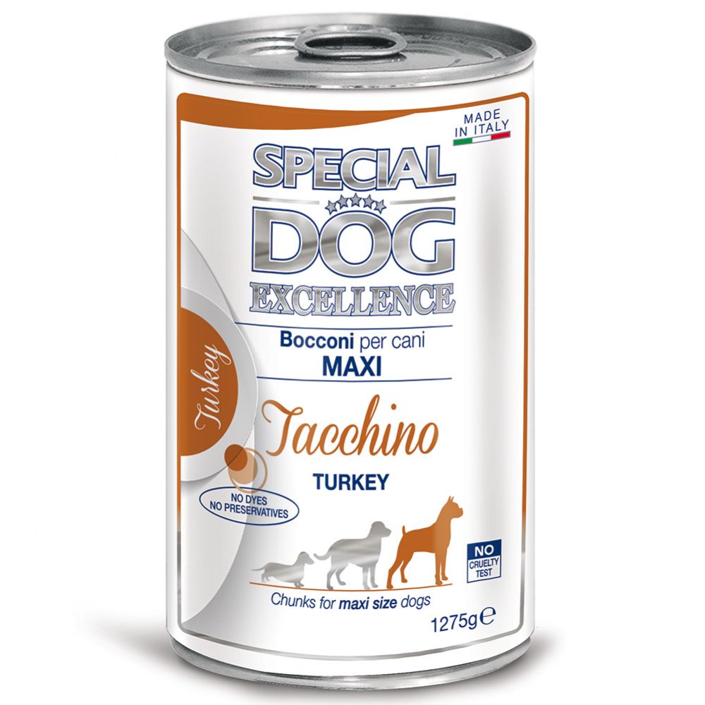 Корм для собак SPECIAL DOG EXCELLENCE Chunkies для крупных пород, индейка банка 1275г сухой корм dog lunch для собак средних и крупных пород индейка 15 кг