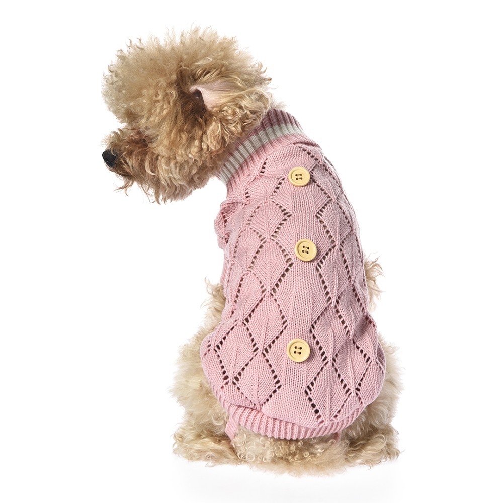 Свитер для собак Foxie Buttons S (длина спины 30см) розовый цена и фото