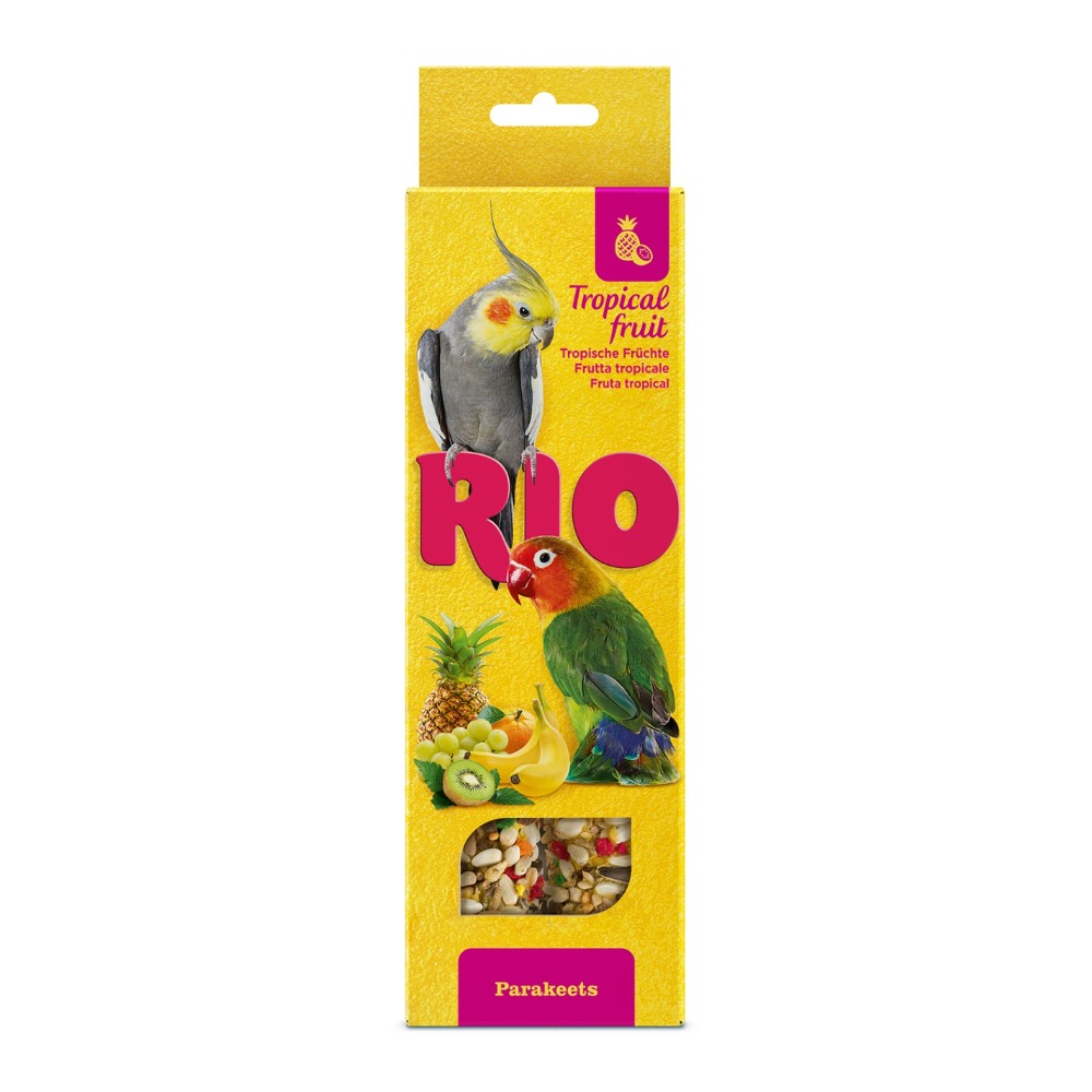 Лакомство для птиц RIO Палочки для средних попугаев с тропическими фруктами 2х75г