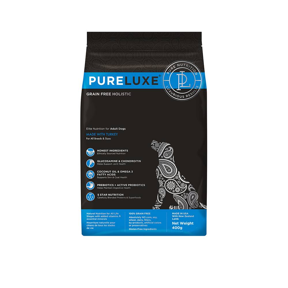 Корм для собак PureLuxe индейка сух. 400г