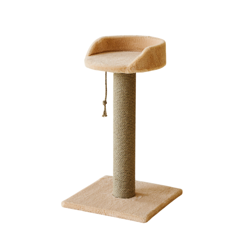 Когтеточка для кошек ПУШОК Тэди 40х40х70см с лежаком бежевый 2250₽
