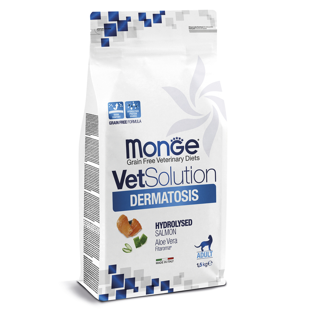 Корм для кошек Monge VetSolution Dermatosis с чувствительной кожей сух 15кг 2990₽