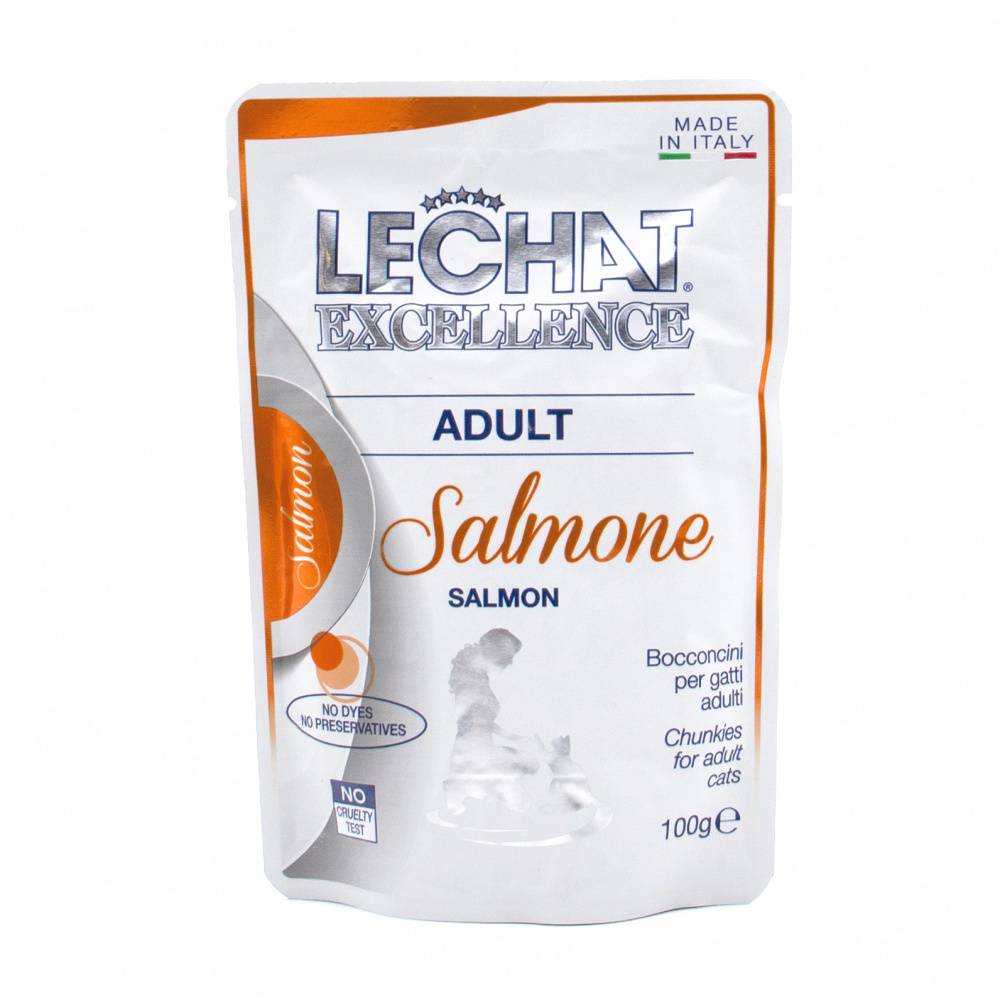 Корм для кошек LECHAT EXCELLENCE лосось в соусе пауч 100г