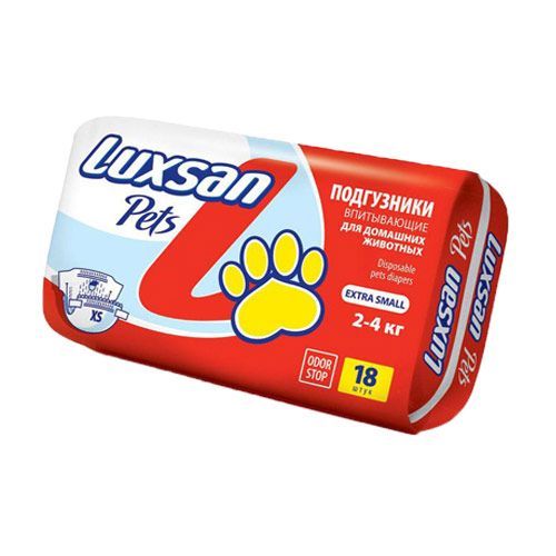 Подгузники для кошек и собак Luxsan размер XS на вес 2-4 килограмма подгузники для собак и кошек cliny xs