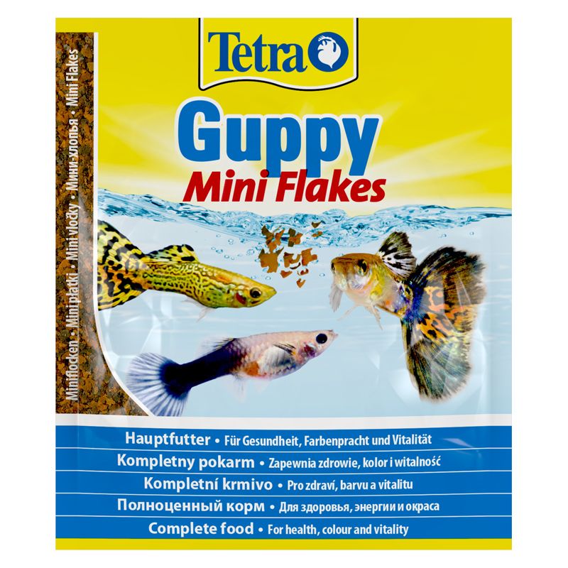 Корм для рыб TETRA Guppy для гуппи,пецилий,меченосцев и живород.пицилиевых,в хлоп. 12г(пакетик) sera guppy gran корм для гуппи 100 мл