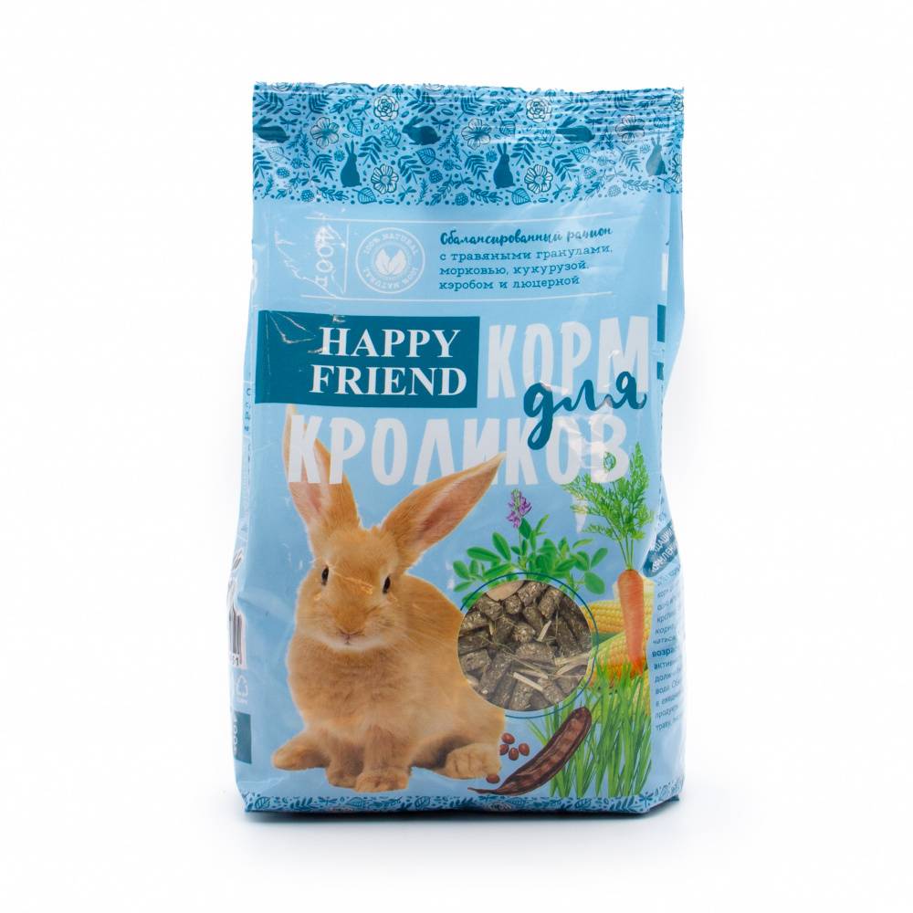 Корм для кроликов HAPPY FRIEND 400г корм для молодых кроликов happy jungle 400г