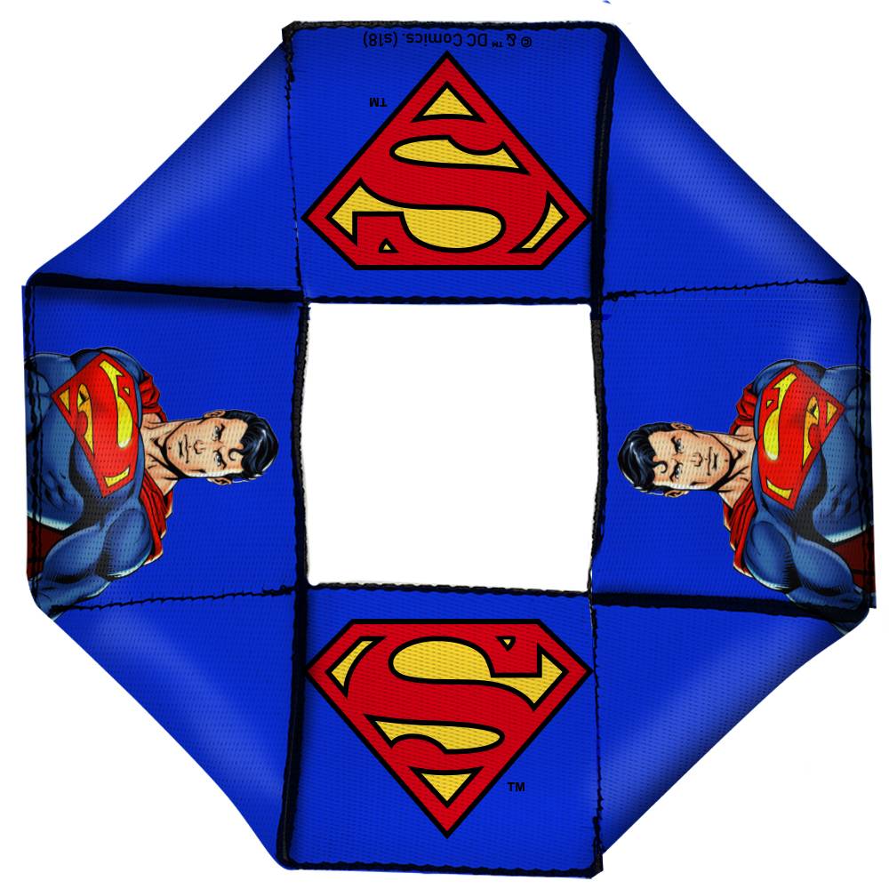 Игрушка для собак Buckle-Down Фрисби Супермен мягкая с пищалкой, синий цена и фото