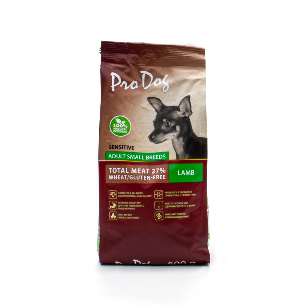 Корм для собак PRO DOG для мелких пород с чувствительным пищеварением, ягненок сух. 1,5кг корм для кошек pro cat с чувствительным пищеварением ягненок сух 1 5кг