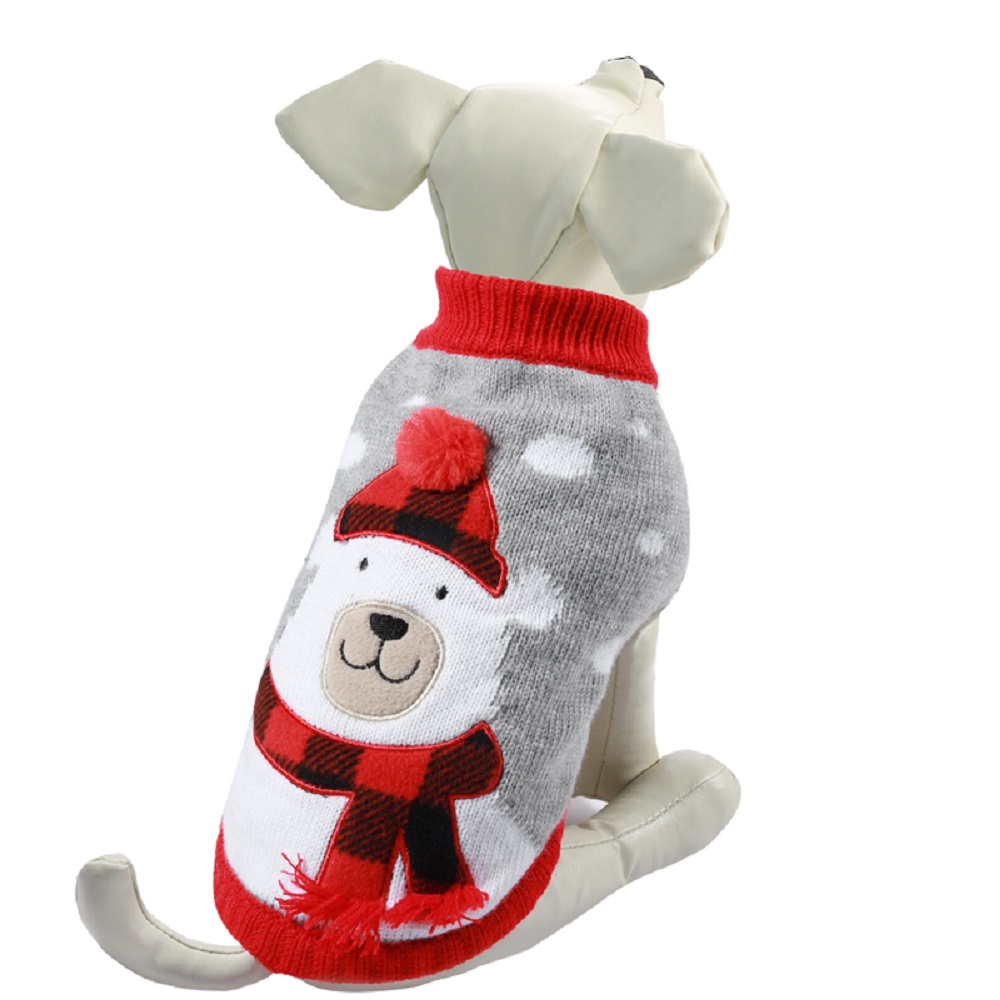 Свитер для собак TRIOL Белый мишка M, серо-белый, размер 30см