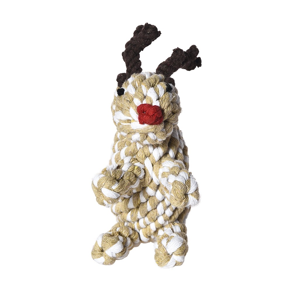 игрушка для собак foxie snowman снеговик плетеный 17см Игрушка для собак Foxie Snow deer Олень плетеный 17см