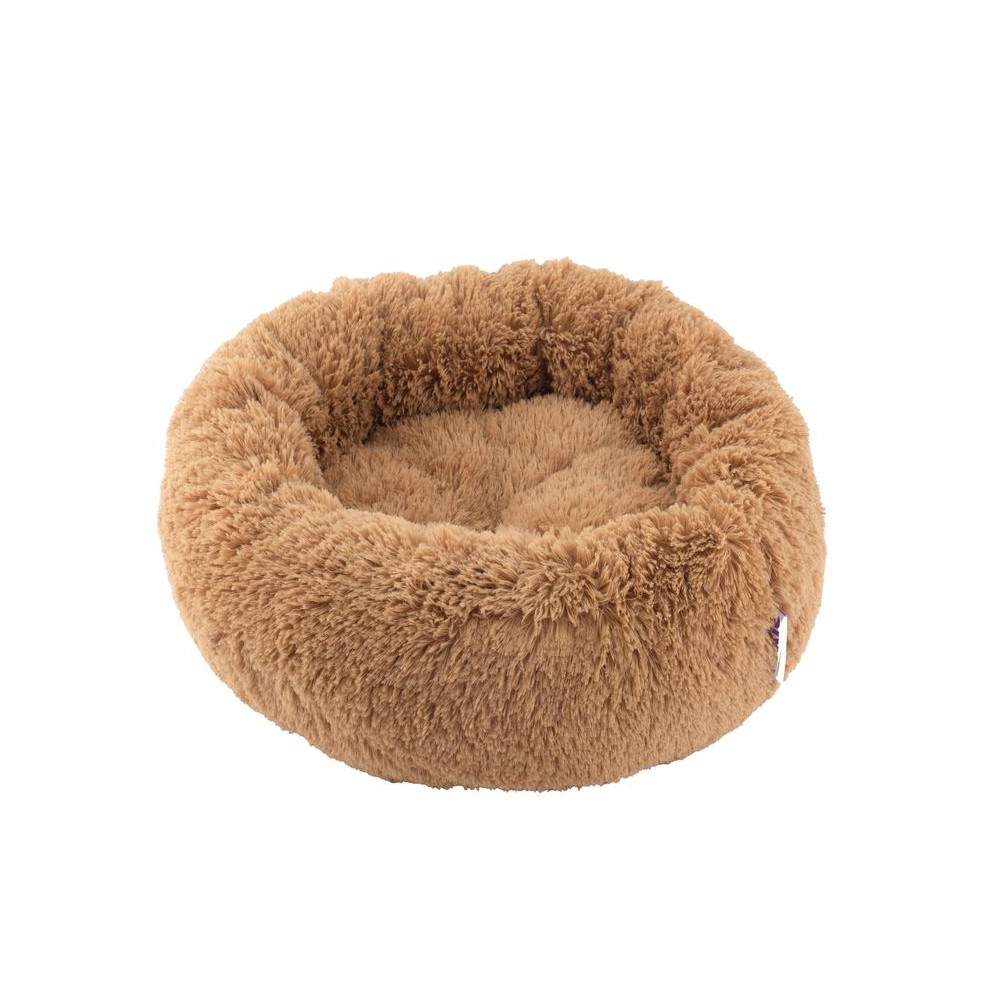 Лежак для животных Foxie Softy 45x45см круглый из меха коричневый