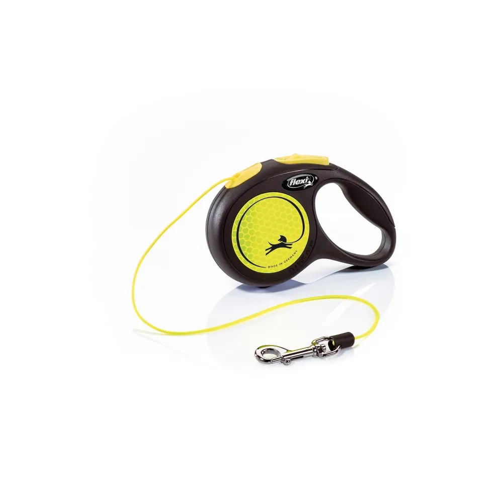 Рулетка для собак Flexi Neon XS тросовая 3м желтая