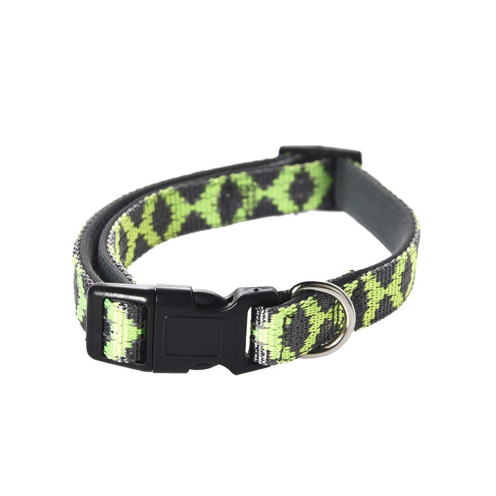Ошейник для собак Foxie Reflect M 1,9x35-50см c зелеными полосками
