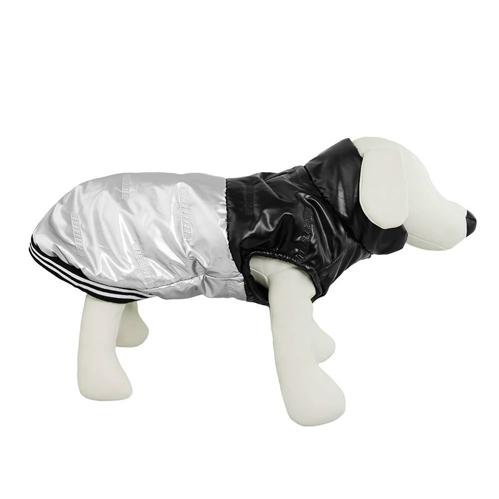 Куртка-жилет для собак Не Один Дома Металлик, серебряная, XL, длина спинки 45см куртка жилет для собак не один дома малахит зеленая xl длина спинки 45см